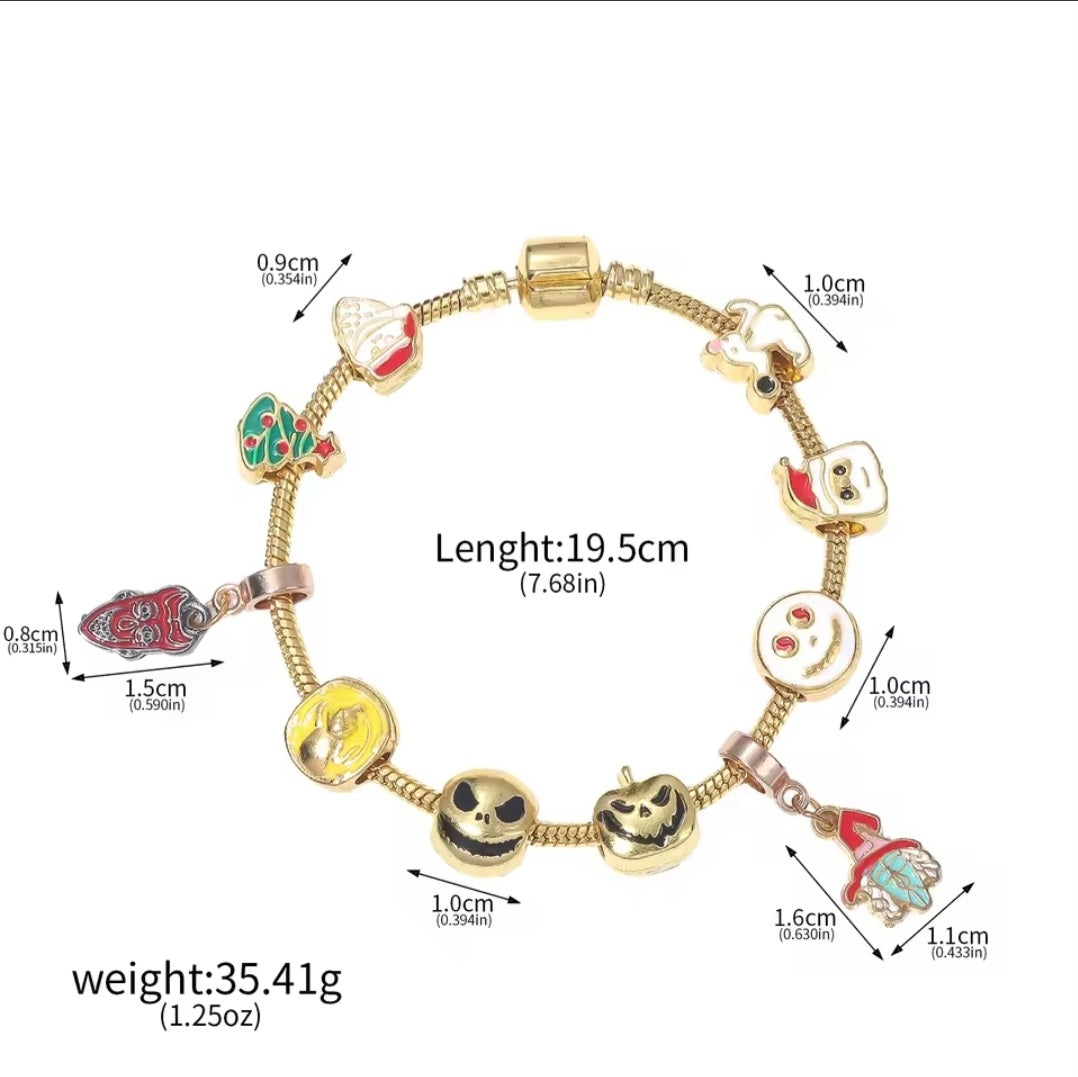 Bracciale Charm Oro "Nightmare Before Christmas – Christmas Edition"